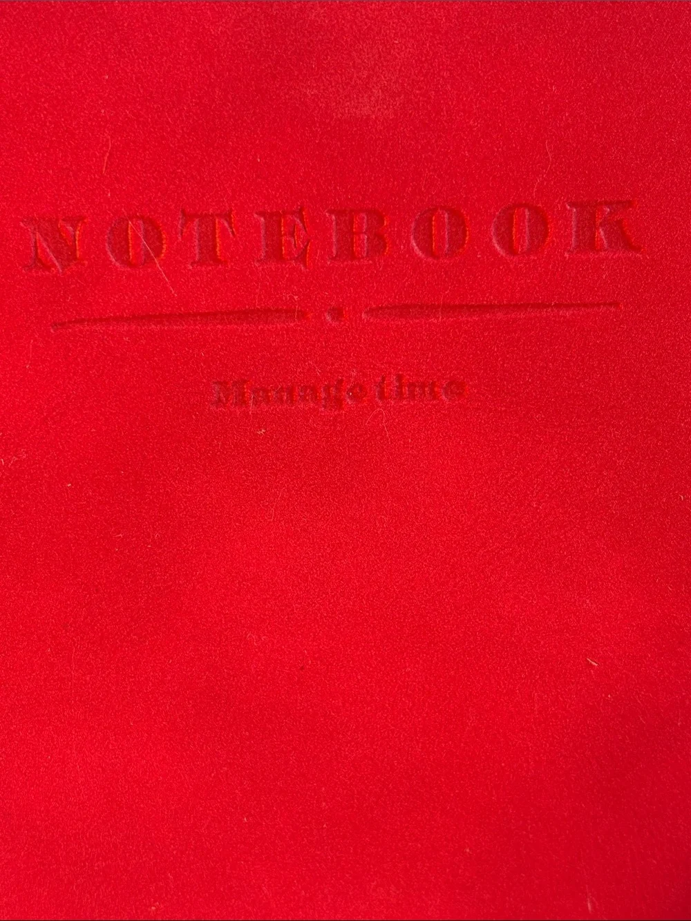 Red Notebook Journal with Embossed 'NOTEBOOK'